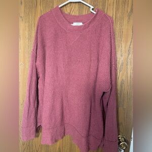 Aerie Ribbed Knit Sweater - Deep Pink